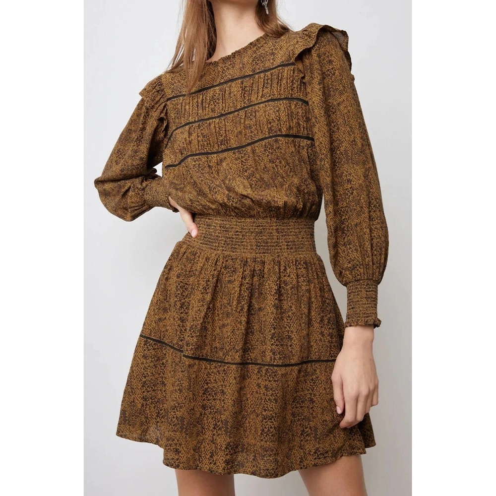 Rails Mini Dress in Mustard Brown Print
